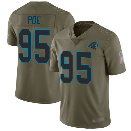 Carolina Panthers Limited Olive Youth Dontari Poe Jersey NFL Football #95 2017 Salute to Service->carolina panthers->NFL Jersey
